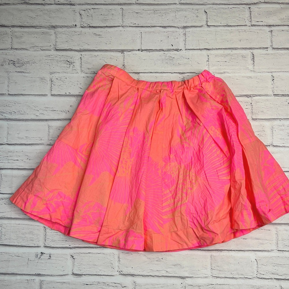 Crewcuts J.Crew Girls Neon Pink Coral Tropical Palm Leaf Skirt Size 14